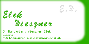 elek wieszner business card